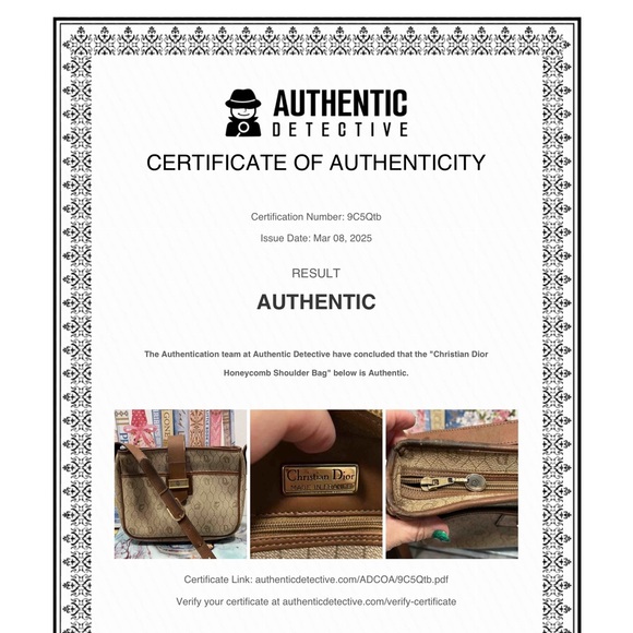 Christian Dior Vintage Shoulder Bag with COA - Picture 14 of 14